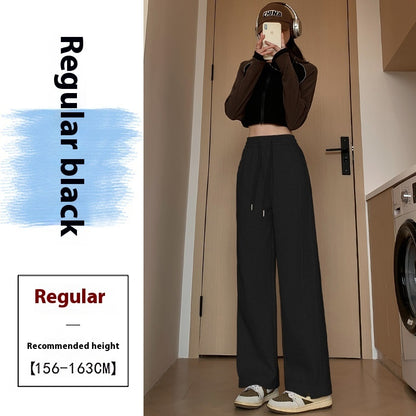 High Waist Long Thin Straight Loose Leisure Sports Sweatpants