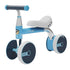 Retrospec Cricket Baby Walker Balance Bike in blue, four-wheeled design for 14-36 months, featuring safe 45° steering limit.