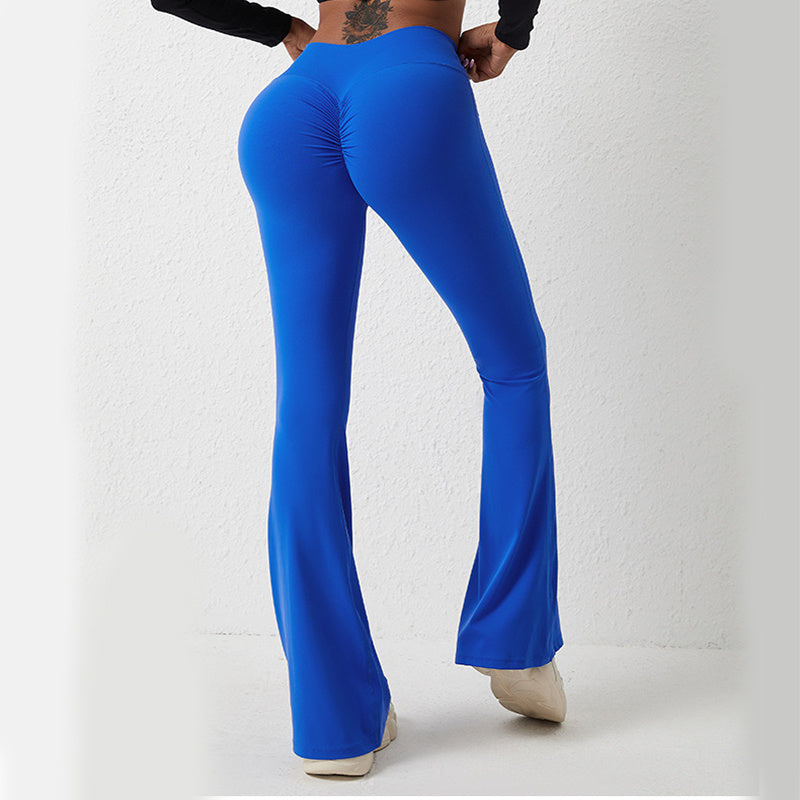 High Waisted Hip Lifting Tight Pants And Wide Leg Fitness Pants